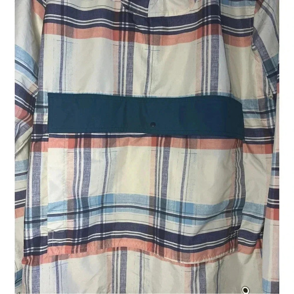 Men’s Herschel Co Windbreaker Pullover Jacket Sz Medium Plaid Lightweight - Picture 5 of 5